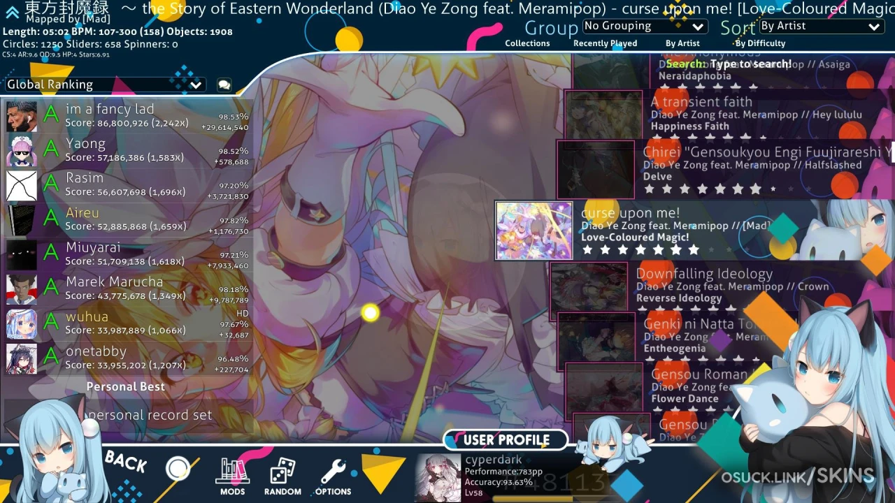 Nekoha Shizuku - osu! Skin [STD/MANIA