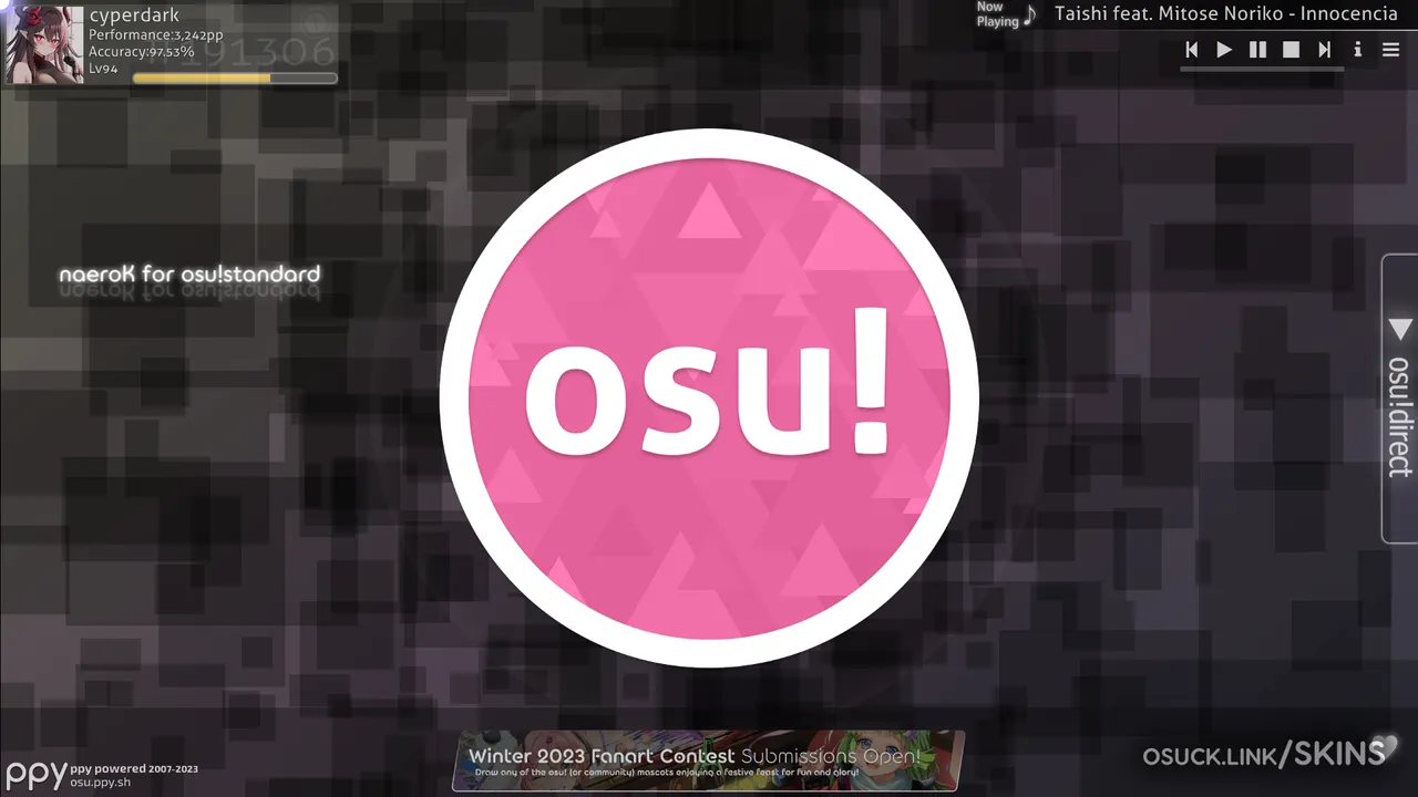 naeroK v1.0 osu skin osu! skins (v0.9.0beta)