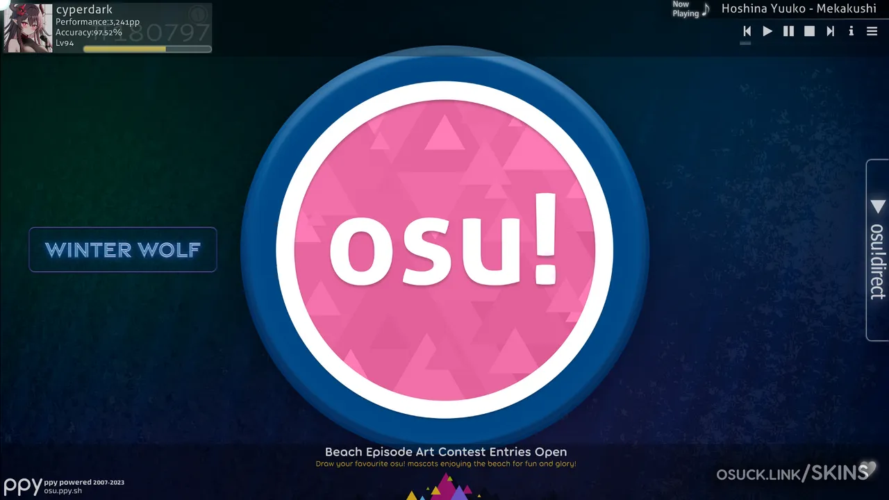 Winter Wolf v1.0 osu skin osu! skins (v0.9.0beta)